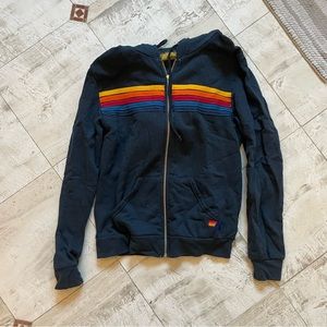 Aviator Nation 5 Stripe Hoodie NAVY